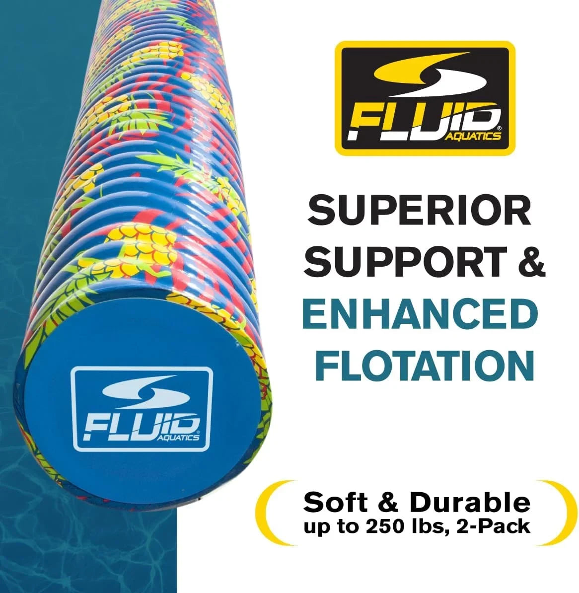 Fluid - Deluxe Swimming Pool Noodle - 2 Pack . Pool toy, Unisex,Teen