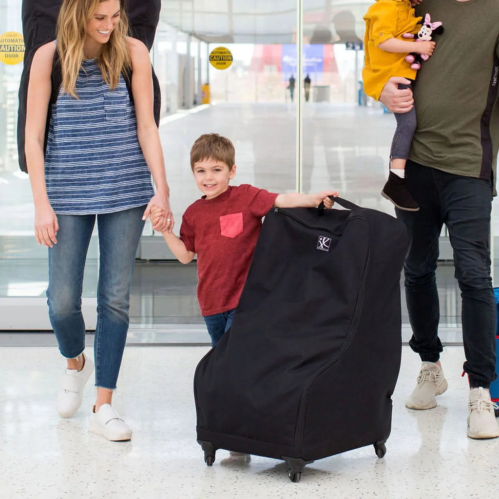 J.L. Childress Spinner Wheelie Deluxe Padded Car Seat Travel Bag and Carrier, Black