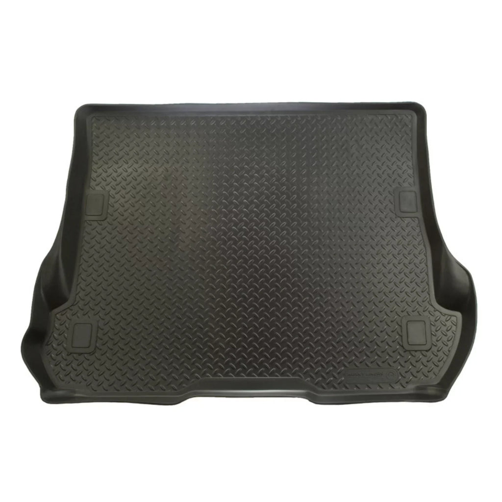 Husky by RealTruck Classic Style Series Cargo Liner Black Compatible with 11-17 Jeep Wrangler 4 Door, 18 Jeep Wrangler  4 Door Compatible with select: 2011,2015-2018 Jeep Wrangler Unlimited