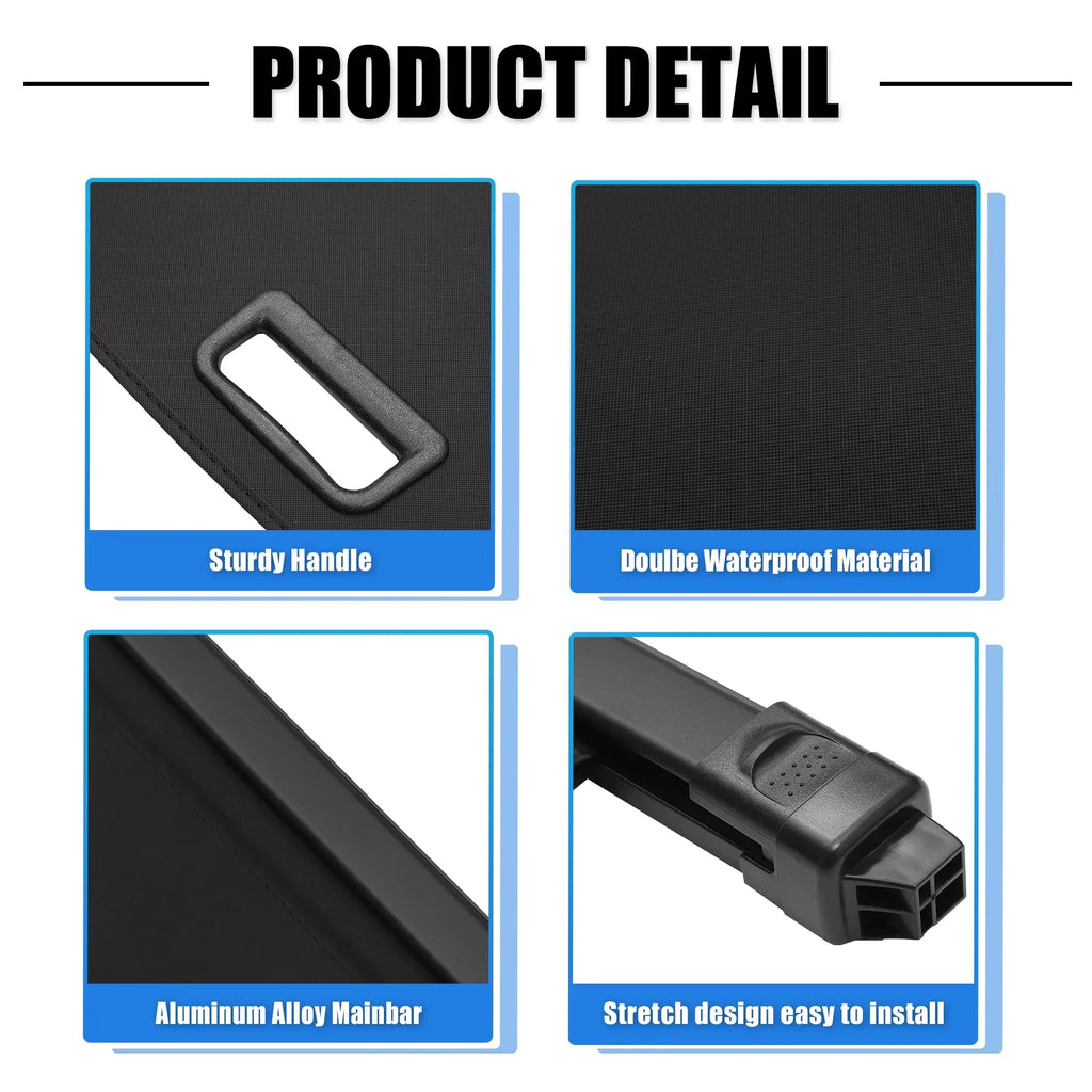 Unique Bargains Retractable Cargo Cover Rear Trunk cover Shield Shade Ajustable Fit for Nissan Rogue 2021-2024 Black