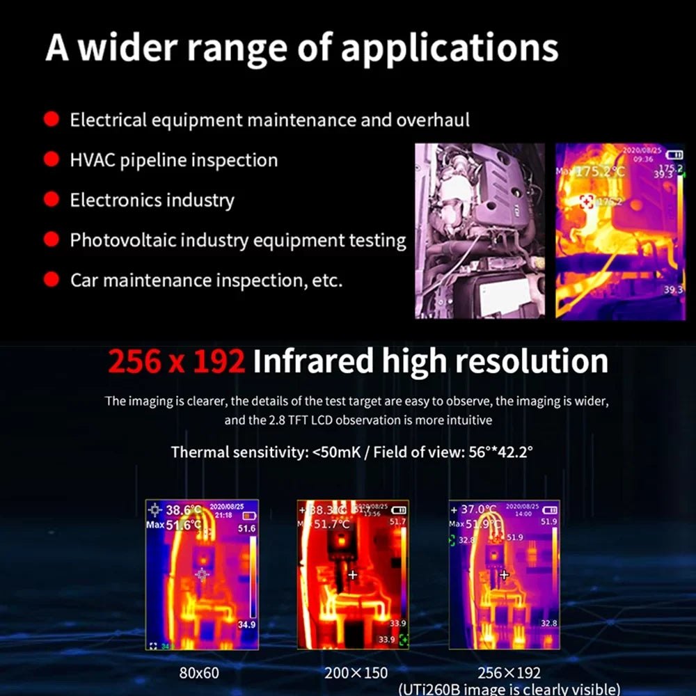 Daakro -T UTi260B Handheld Thermal Imager Camera  Infrared Thermometer Imaging