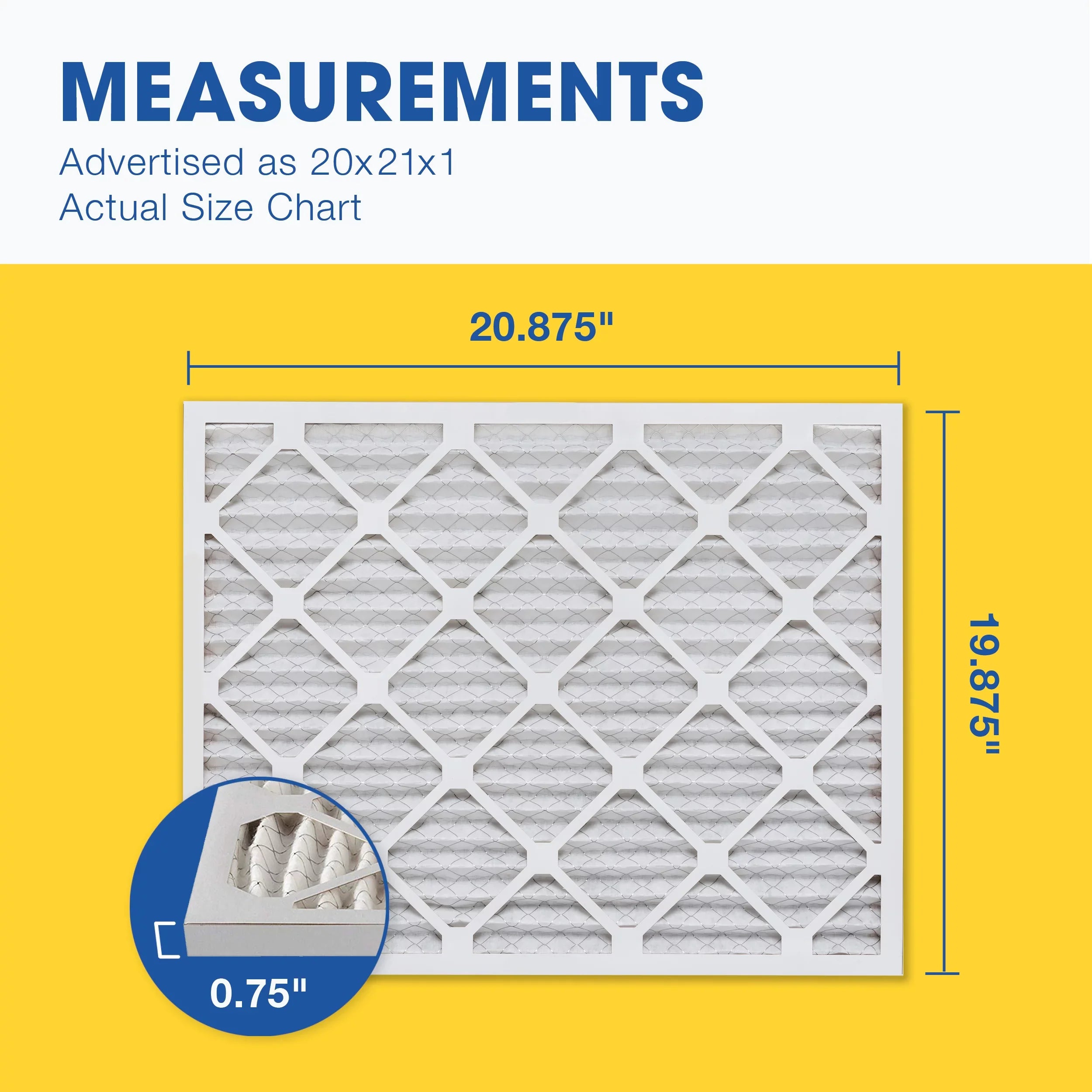 Aerostar 20x21x1  13 Pleated Air Filter,  Furnace Air Filter, 6 Pack