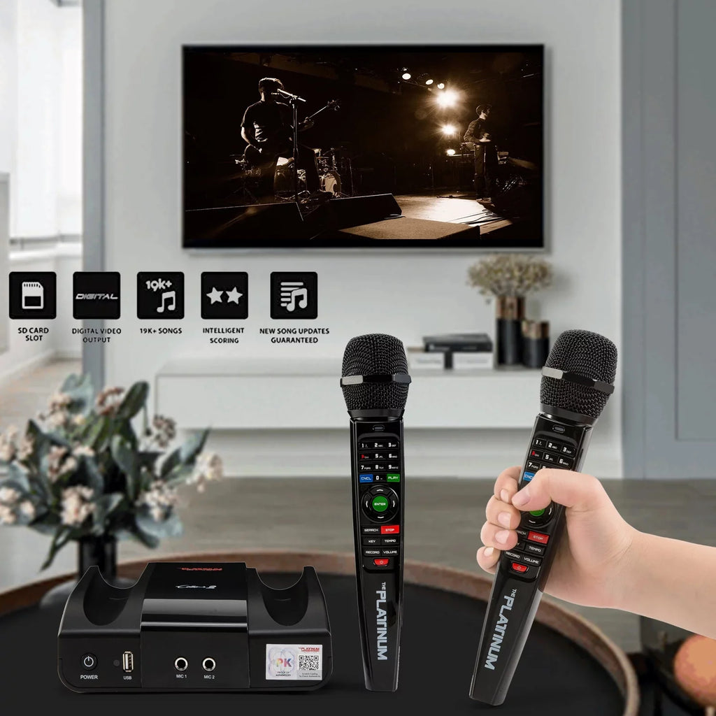 2023 Platinum Cello2 Karaoke Machine for  with Lyrics Display Built-in 23K+ Aldult Kids Mixed Language MVs & Songs 2 Upgraded Wireless Mic Digital Video Song Recording
