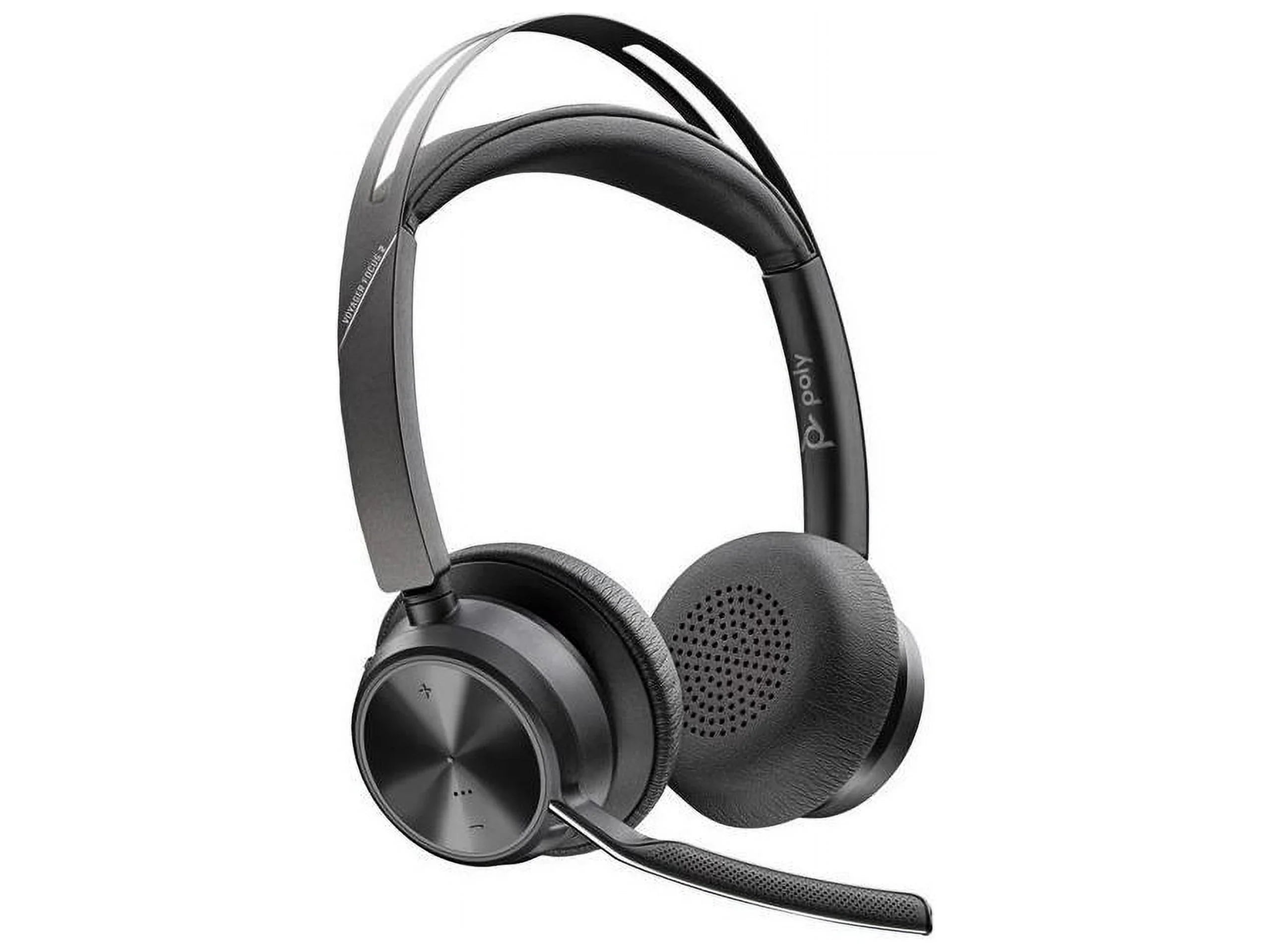Poly Voyager Focus 2 -A Bluetooth Stereo Headset - Siri, Google Assistant - Stereo -  Type A - Wired/Wireless - Bluetooth - 298.6 ft - 20 Hz - 20 kHz - On-ear, Over-the-head - Binaural - Supr...