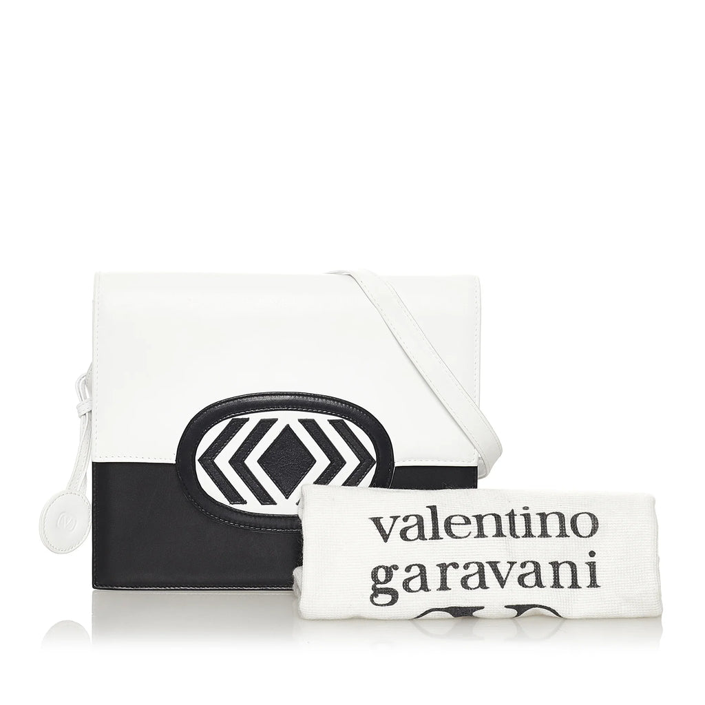 Pre-Owned Authenticated Valentino Crossbody Bag Calf Leather White Women (Good)