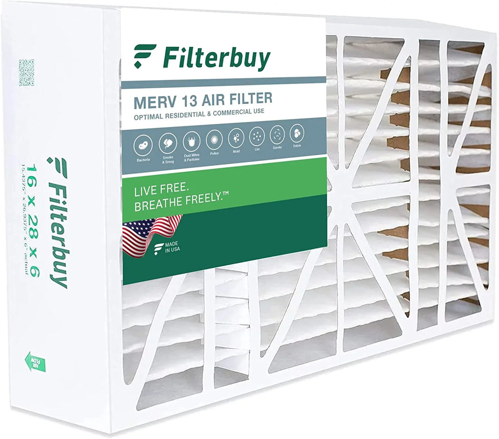 Filterbuy 16x28x6  13 Pleated   Furnace Air Filters for Aprilaire Space-Gard 2400 (1-Pack)