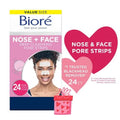 Nose+Face, Blackhead Remover Pore Strips, 12 Nose + 12 Face Strips For Chin Or Forehead, With Instant Blackhead Removal And Pore Unclogging, Oil-Free, Non-Comedogenic Use, 24 Count