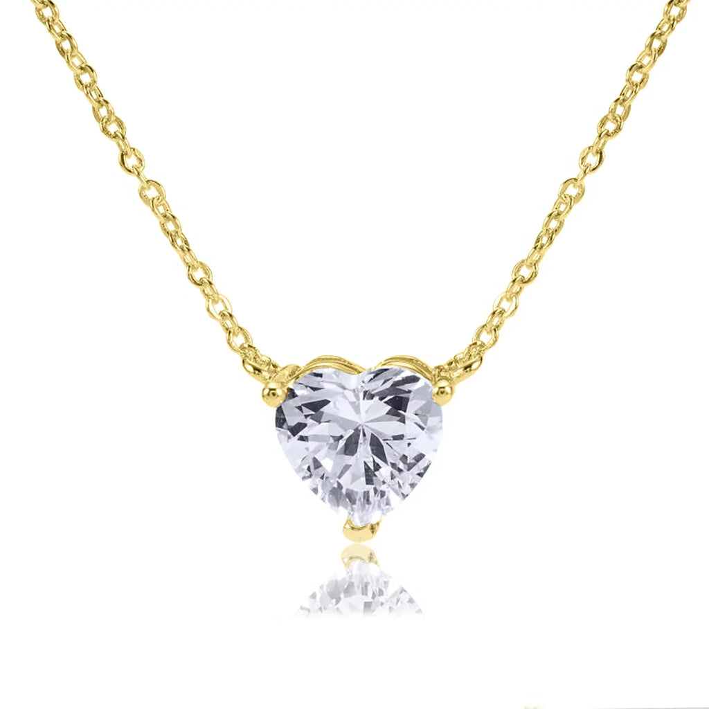 Blue Box Boutique Inc 8mm Gold Heart Pendant Necklace for Women, Teens
