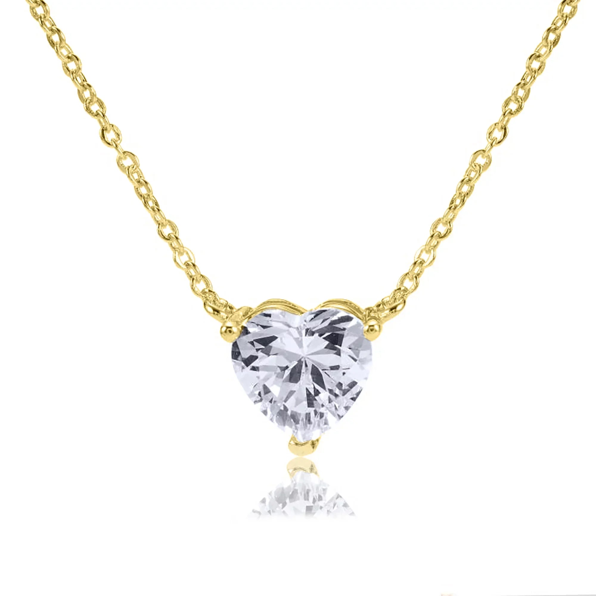 Blue Box Boutique Inc 8mm Gold Heart Pendant Necklace for Women, Teens