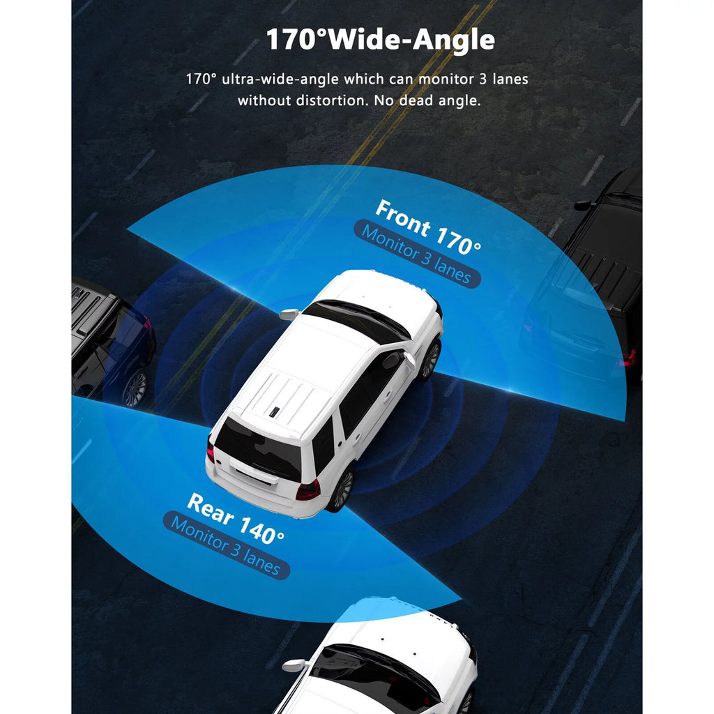 Dash Cam Front and Rear, 1080P Dash Camera, Dashcam with Night Vision, Car Camera with 2.45-inch  Display, Parking Mode, G-Sensor, Loop Recording,