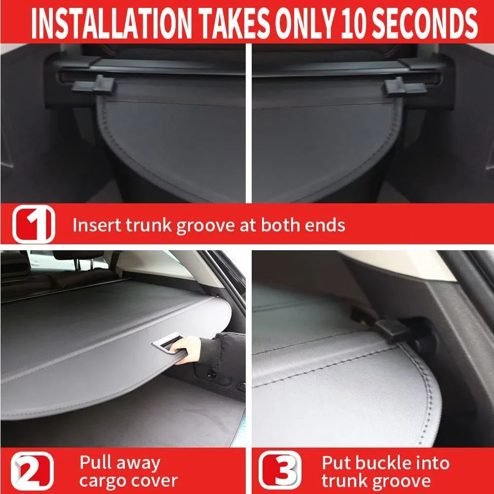 Fit Hyundai Ioniq 5 2022 2023 2024 Cargo Cover  For Hyundai Ioniq 5 2022-2024 5-Seat  Accessory Retractable Black Rear Trunk Privacy Shade Shield Cover