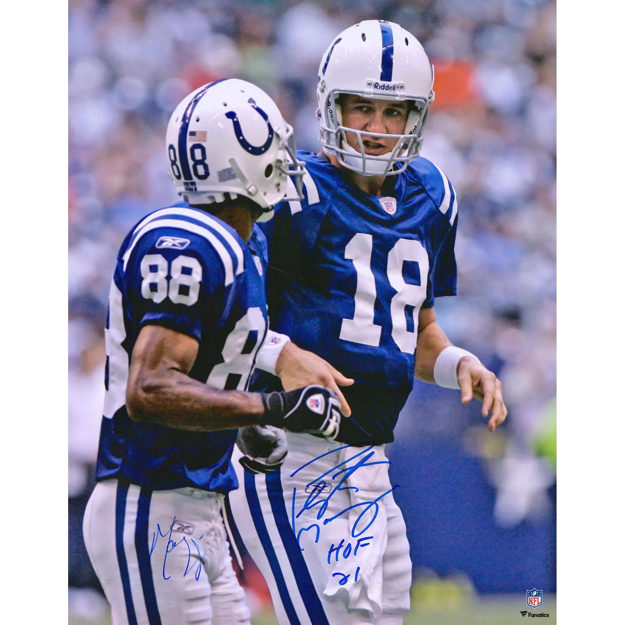 Peyton Manning & Marvin Harrison Indianapolis Colts Autographed 16" x 20" Photograph with Hall of Fame Inscriptions - Fanatics Authentic Certified