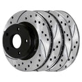 AutoShack Front and Rear Drilled Slotted Brake Rotors Black Set of 4 Replacement for Chrysler 200 Sebring 2007-2017 Jeep Patriot Compass 2007-2012 Dodge Caliber 2008-2014 Avenger V6  PR63040PR63038