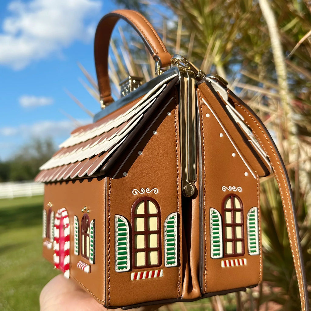 Kate Spade Gingerbread House Novelty Crossbody Handbag Rare Holiday Collection